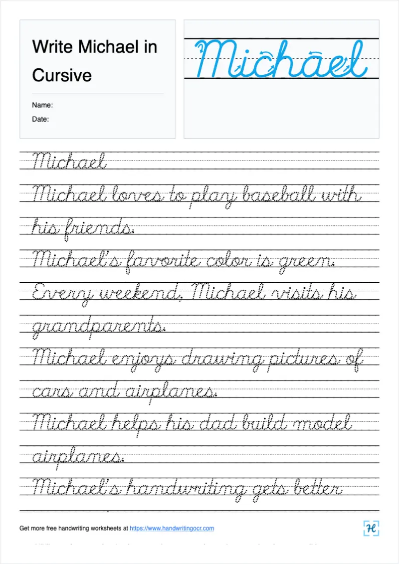 Write Michael in Cursive